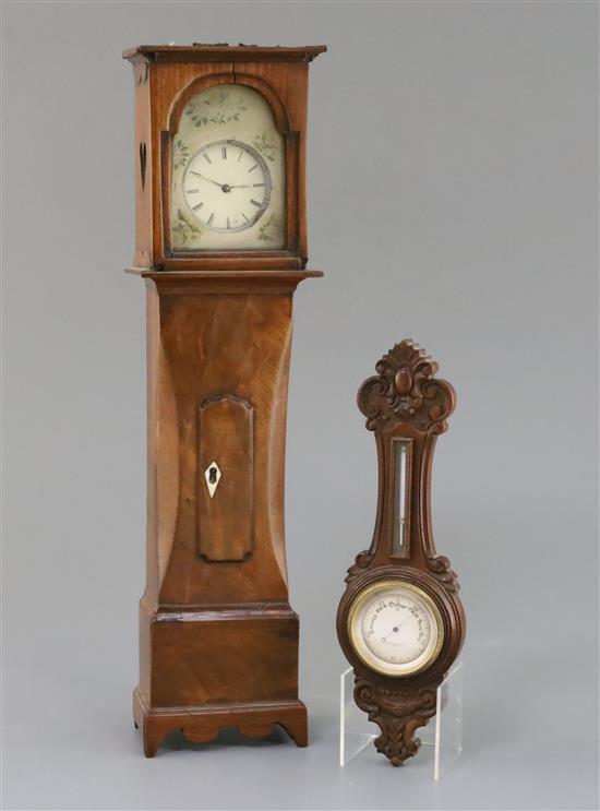 A Victorian mahogany miniature longcase clock, 9in.